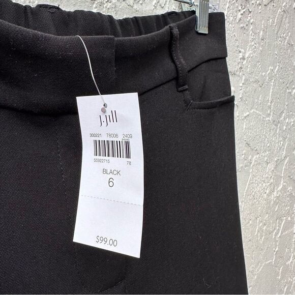 J JILL Pants Women 6 Straight Leg Office Work Black Minimalist - Picture 5 of 11